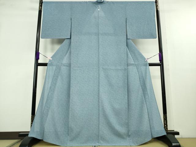 平和屋本店＊極上　夏物　人間国宝　小宮康孝　江戸小紋　絽　両面染　舞菊文　勿忘草色×白　逸品　DZAC0007kh6