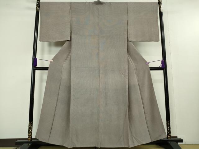 平和屋本店●極上　小紋師　藍田正雄　江戸小紋　毛万筋　紅消鼠色×薄色　鬼しぼ縮緬　逸品　DZAC0010kh6