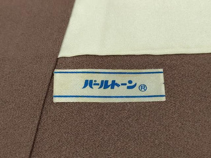 平和屋本店●極上　小紋師　藍田正雄　江戸小紋　毛万筋　紅消鼠色×薄色　鬼しぼ縮緬　逸品　DZAC0010kh6