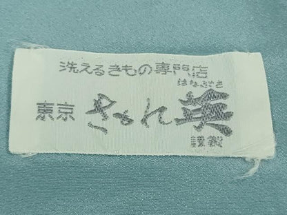 平和屋着物●極上　洗える最高級着物　＜英＞はなぶさ謹製　色無地　浅縹色　逸品　DZAC0023kh6