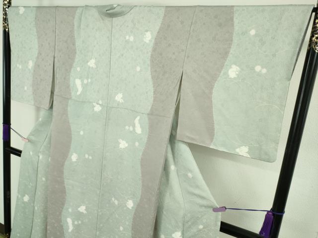 平和屋着物●極上　小紋　兎　うさぎ　露芝　逸品　DZAC0030kh6