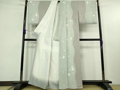 平和屋着物●極上　小紋　兎　うさぎ　露芝　逸品　DZAC0030kh6