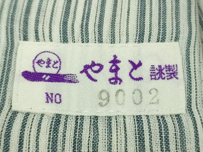 平和屋本店＊極上 夏物　男性　本場小千谷ちぢみ　キングサイズ　縞　杉山織物謹製　麻　やまと誂製　証紙付き　逸品　未使用　DZAC0038kh6