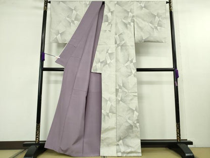 平和屋本店●極上　本場大島紬　白大島　9マルキ　抽象文様　逸品　DZAC0042kh6