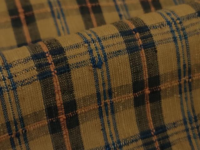 平和屋本店▽極上　浦野理一　経節紬　単衣　格子　逸品　未使用　DZAC0051kh6