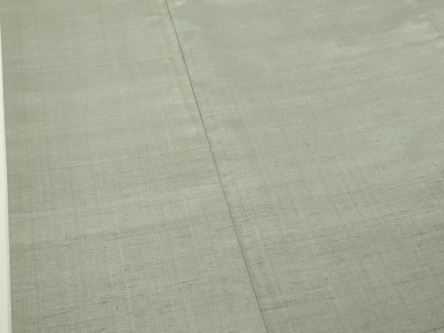 平和屋着物●極上　紅花紬　米沢　新田秀次　薄雲鼠色　逸品　DZAC0060kh6