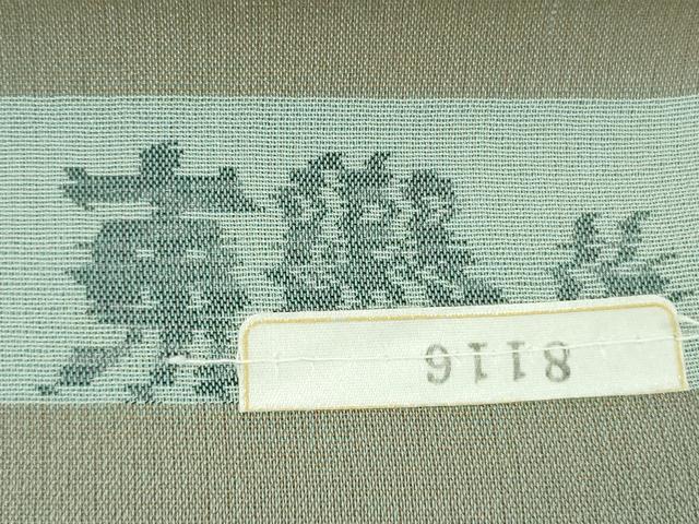 平和屋本店＊極上　夏物　東郷織物謹製　本場大島紬　夏大島　手織絣　みじん格子　青竹色　正絹　証紙付き　逸品　DZAC0067kh6