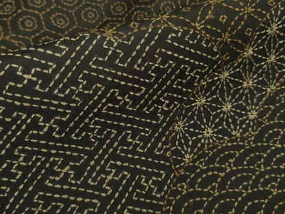 平和屋着物●極上　本場大島紬　訪問着　刺し子　総刺繍　雲取り名物裂　檳榔子染色地　逸品　DZAC0068kh6