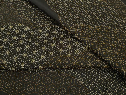 平和屋着物●極上　本場大島紬　訪問着　刺し子　総刺繍　雲取り名物裂　檳榔子染色地　逸品　DZAC0068kh6