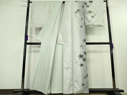 平和屋着物●極上　本加賀友禅作家　鬼島武司　本場染大島紬　訪問着　蔦の葉文　やまと金ラベル　逸品　DZAC0073kh6