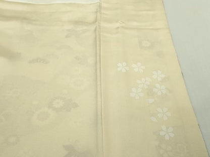 平和屋本店●極上　訪問着　駒刺繍　花篭　宝尽くし　蜂蜜色地　暈し染め　金彩　伊勢丹扱い　逸品　DZAC0077kh6