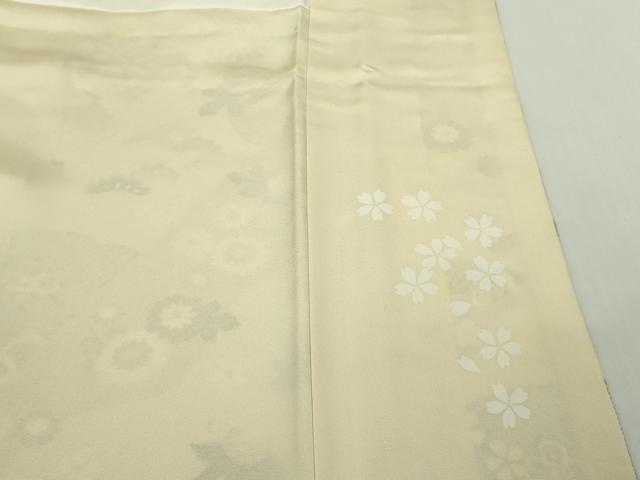 平和屋本店●極上　訪問着　駒刺繍　花篭　宝尽くし　蜂蜜色地　暈し染め　金彩　伊勢丹扱い　逸品　DZAC0077kh6
