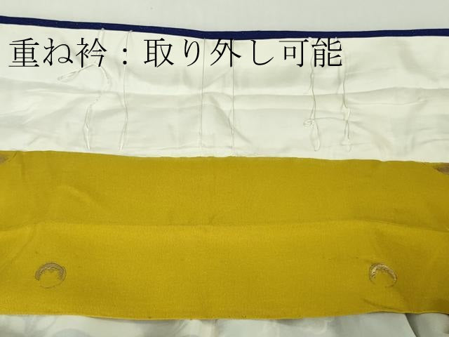 平和屋本店●極上　創業460年・千總　誰が袖好み　振袖　駒刺繍　花唐草文　金彩　銀通し地　高島屋扱い　逸品　DZAC0080kh6