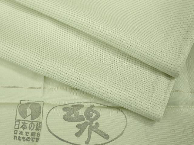 平和屋着物＊極上　夏物　色無地　絽　若芽色　五泉　反端付き　逸品　未使用　DZAC0083kh6