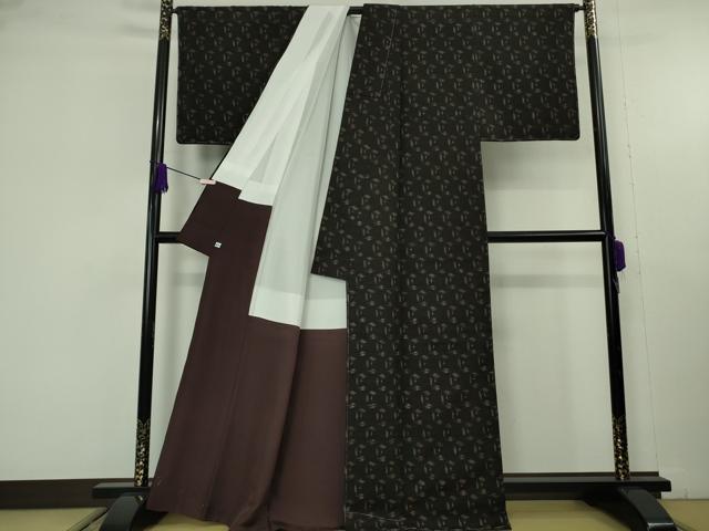 平和屋本店●極上　国指定重要無形文化財　本場久米島紬　仲村愛子作　手織　草木染　泥染　証紙付き　逸品　未使用　DZAC0089kh6