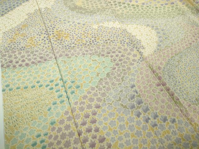 平和屋着物●極上　中国三大刺繍　相良刺繍　訪問着　朧染め　重ね絞り　流水花文　暈し染め　金糸　銀通し地　逸品　DZAC0095kh6