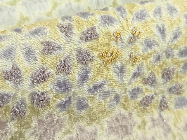 平和屋着物●極上　中国三大刺繍　相良刺繍　訪問着　朧染め　重ね絞り　流水花文　暈し染め　金糸　銀通し地　逸品　DZAC0095kh6