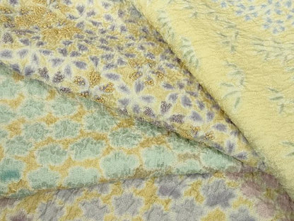 平和屋着物●極上　中国三大刺繍　相良刺繍　訪問着　朧染め　重ね絞り　流水花文　暈し染め　金糸　銀通し地　逸品　DZAC0095kh6