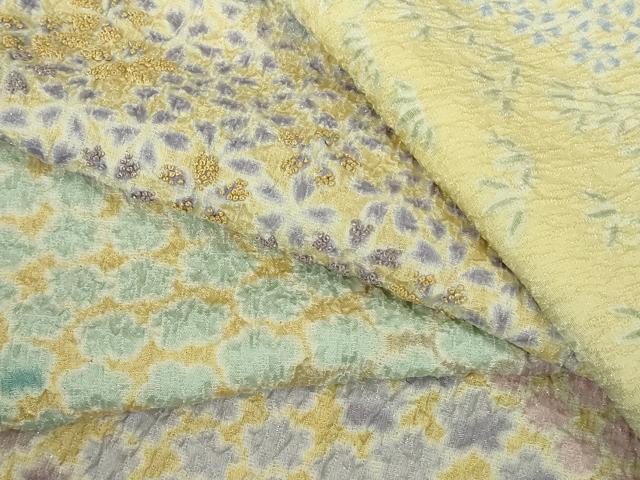 平和屋着物●極上　中国三大刺繍　相良刺繍　訪問着　朧染め　重ね絞り　流水花文　暈し染め　金糸　銀通し地　逸品　DZAC0095kh6