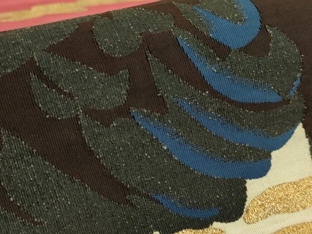 平和屋着物●極上　セミアンティーク　爪掻き本綴れ　八寸名古屋帯　八咫烏　金糸　逸品　DZAC0106kh6