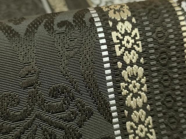 平和屋本店●極上 1897年創業 名門岡野 本場筑前博多織 千年工房 両面 全通柄 総浮本袋帯 正倉院 博多金ラベル 証紙付き 逸品 DZAC0113kh6