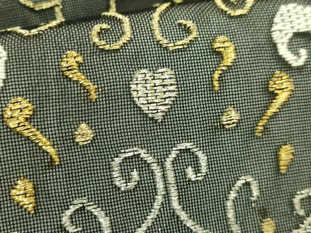 平和屋着物＊極上　夏物　六通柄袋帯　唐織　洋花文　黒地　金銀糸　逸品　DZAC0122kh6