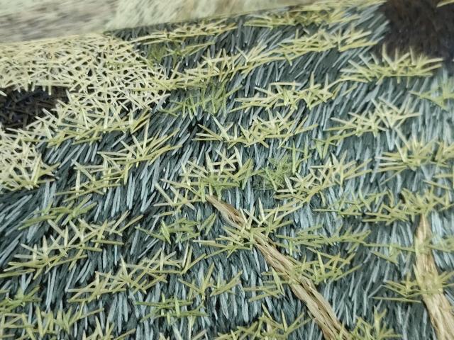 平和屋本店●希少　中国国宝刺繍　乱針刺繍　総刺繍　六通柄袋帯　富士山　逸品　DZAC0135kh6
