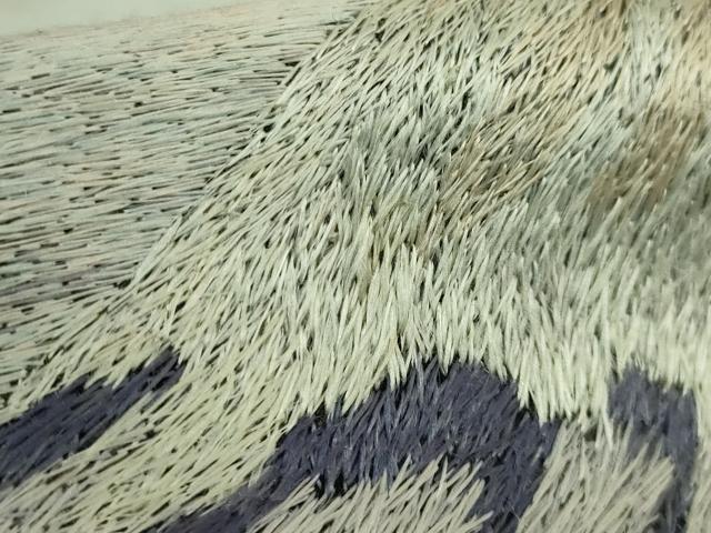 平和屋本店●希少　中国国宝刺繍　乱針刺繍　総刺繍　六通柄袋帯　富士山　逸品　DZAC0135kh6