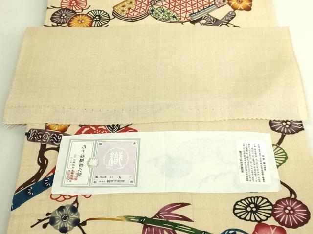 平和屋本店＊最高級 夏物 城間栄順・城間栄喜・城間栄市 本場琉球紅型 九寸名古屋帯 琉藍 染と織 小千谷織物 証紙付き 逸品 DZAC0148kh6