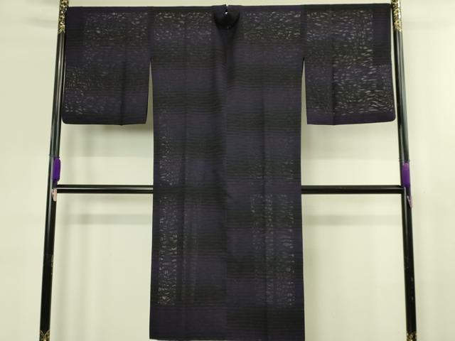 平和屋本店∞極上 京都・西陣 織元ブランド 泰流舎 道中着 スリーシーズン 春夏秋 塵除け ロング丈 紗 暈染 黒地 証紙付 逸品 DZAC0159kh6