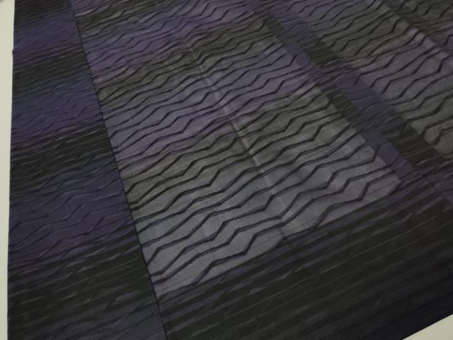 平和屋本店∞極上 京都・西陣 織元ブランド 泰流舎 道中着 スリーシーズン 春夏秋 塵除け ロング丈 紗 暈染 黒地 証紙付 逸品 DZAC0159kh6
