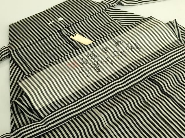 平和屋本店●極上　男性　人間国宝　甲田綏郎　精好仙台平　行灯袴　縞　逸品　DZAC0174kh6