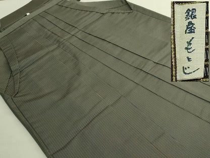 平和屋本店●極上　銀座もとじ　男性　馬乗り袴　縞　たとう紙付き　逸品　DZAC0177kh6