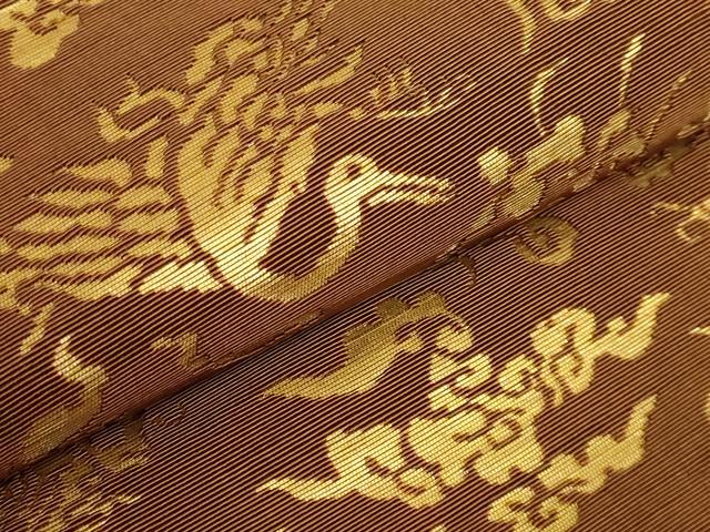 平和屋着物●最高級　龍村平蔵製　京袋帯　鶴龍文金華山　金糸　逸品　DZAC0183kh6