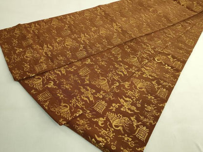 平和屋着物●最高級　龍村平蔵製　京袋帯　鶴龍文金華山　金糸　逸品　DZAC0183kh6