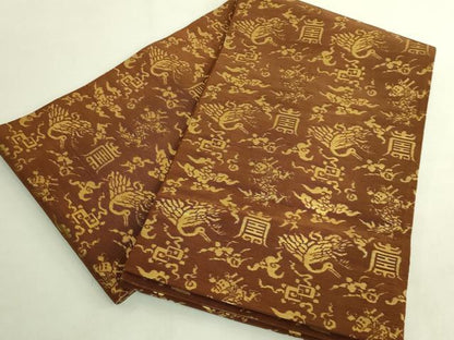 平和屋着物●最高級　龍村平蔵製　京袋帯　鶴龍文金華山　金糸　逸品　DZAC0183kh6