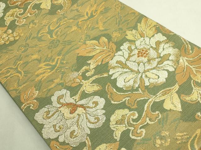 平和屋着物●極上　六通柄袋帯　更紗花鳥文　金銀糸　逸品　DZAC0196kh6