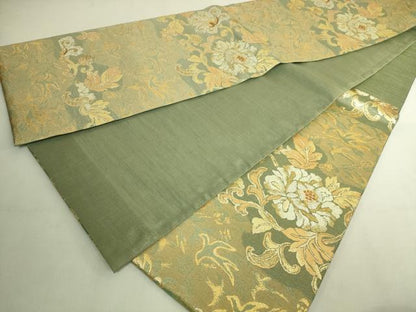 平和屋着物●極上　六通柄袋帯　更紗花鳥文　金銀糸　逸品　DZAC0196kh6