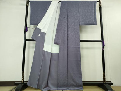 平和屋本店●極上　創業280年　誉田屋源兵衛　色無地　鳳凰花唐草地紋　濃い紅掛空色　鈴乃屋扱い　逸品　DZAC0201kh6
