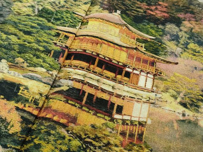 平和屋本店●極上　中国国宝刺繍　乱針刺繍　色留袖　総手刺繍　京都　金閣寺　灰色地　鈴乃屋扱い　逸品　DZAC0209kh6