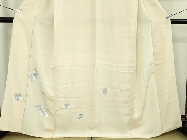 平和屋本店●極上　訪問着　総手刺繍　胡蝶蘭　砥粉色地　逸品　DZAC0210kh6