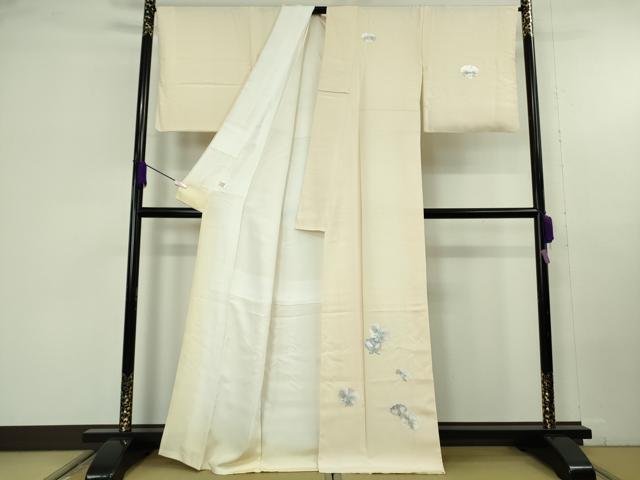 平和屋本店●極上　訪問着　総手刺繍　胡蝶蘭　砥粉色地　逸品　DZAC0210kh6