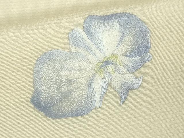 平和屋本店●極上　訪問着　総手刺繍　胡蝶蘭　砥粉色地　逸品　DZAC0210kh6