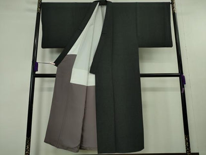 平和屋本店●極上　男性　小紋　大小霰　黒地　逸品　DZAC0212kh6