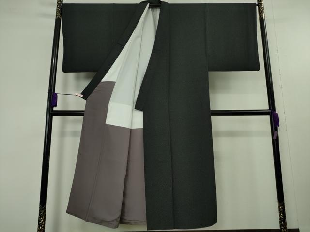 平和屋本店●極上　男性　小紋　大小霰　黒地　逸品　DZAC0212kh6