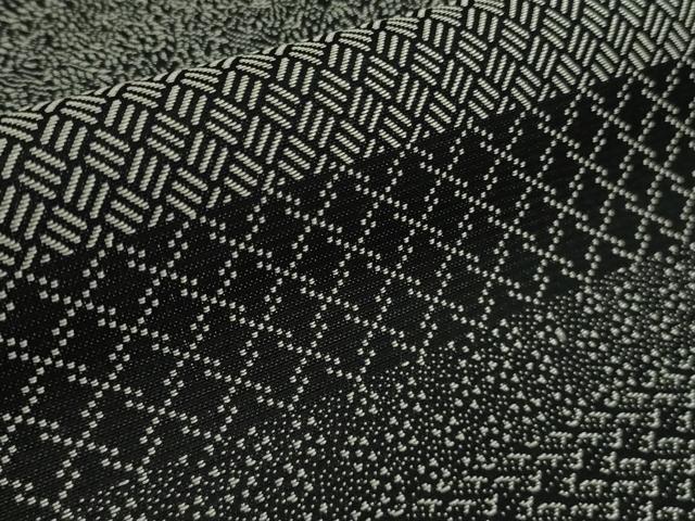 平和屋本店▽極上　男性　お召　単衣　百柄　黒地　逸品　DZAC0213kh6