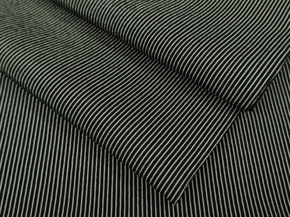 平和屋本店▽極上　男性　お召　単衣　万筋　黒×灰色　逸品　DZAC0214kh6