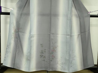 平和屋本店▽極上　訪問着　無双　紗袷　紗×絽　草花文　暈し染め　逸品　DZAC0216kh6