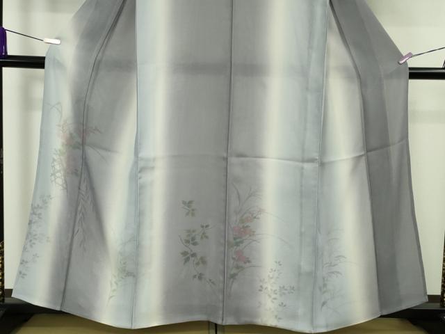 平和屋本店▽極上　訪問着　無双　紗袷　紗×絽　草花文　暈し染め　逸品　DZAC0216kh6