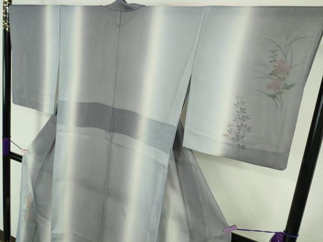 平和屋本店▽極上　訪問着　無双　紗袷　紗×絽　草花文　暈し染め　逸品　DZAC0216kh6